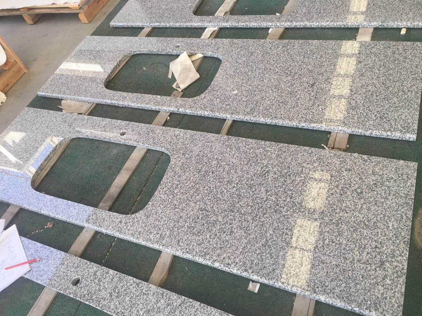New Venetian Gold Granite Worktop Countertops & Vanity Tops — Vanity tops inspected before crating at Sun Young Stone