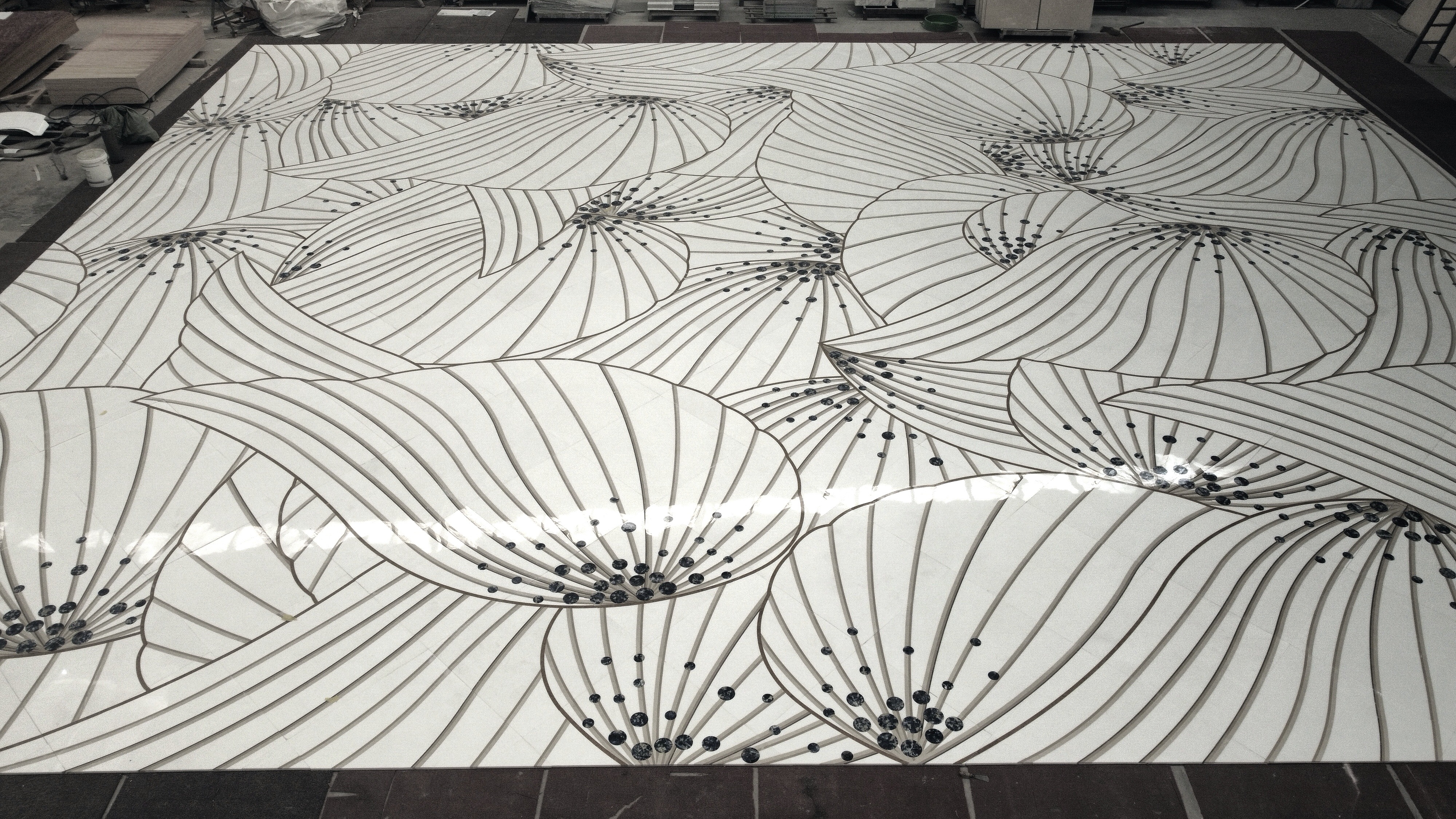 Blue Onyx Backlit Panels Onyx — Translucent onyx inspected for backlit consistency at Sun Young Stone