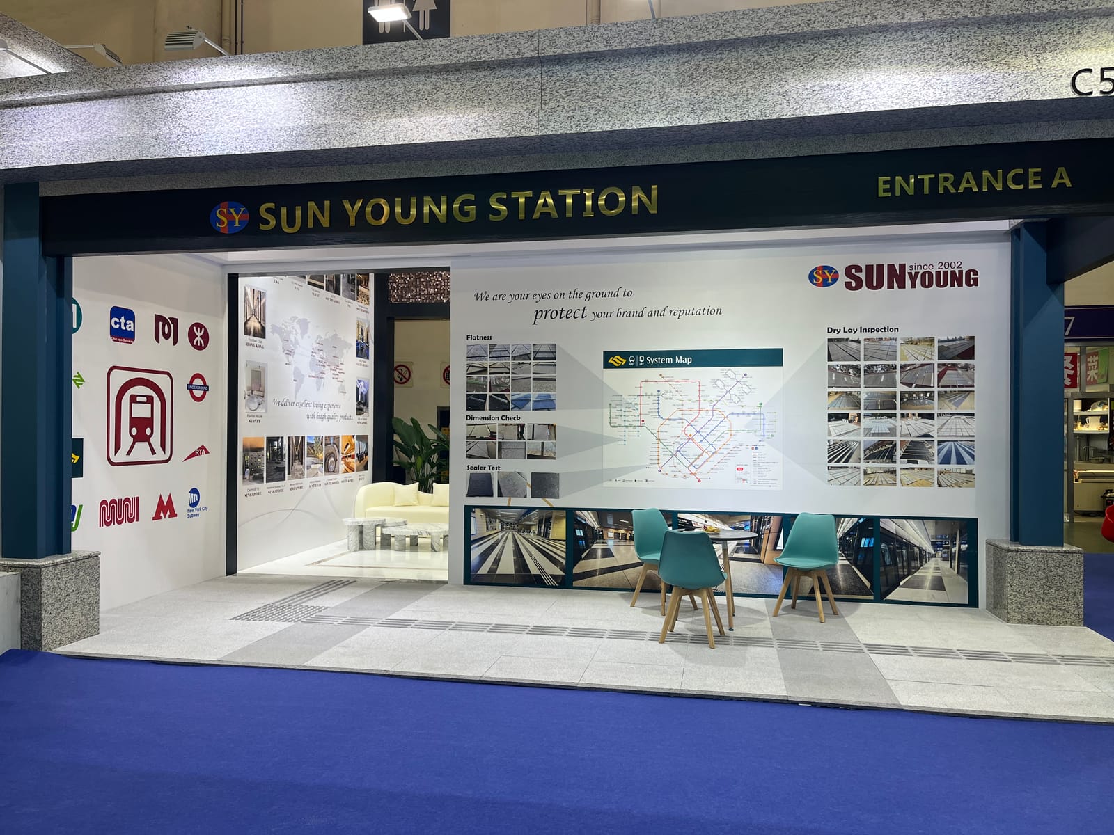 Sun Young Stone at the 24th Xiamen Stone Fair 2024 — booth and natural stone display, photo 2