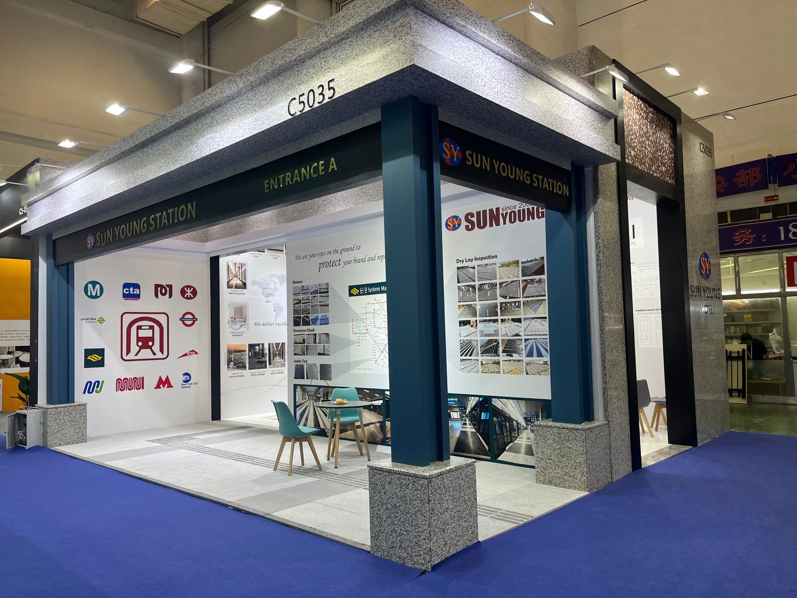 Sun Young Stone at the 24th Xiamen Stone Fair 2024 — booth and natural stone display, photo 3