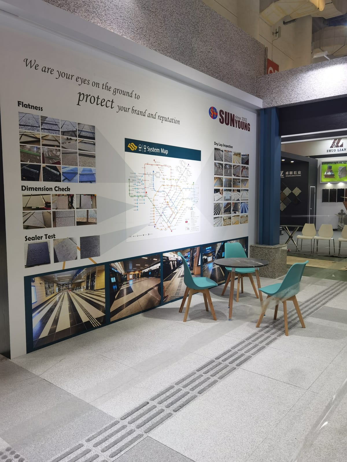 Sun Young Stone at the 24th Xiamen Stone Fair 2024 — booth and natural stone display, photo 4