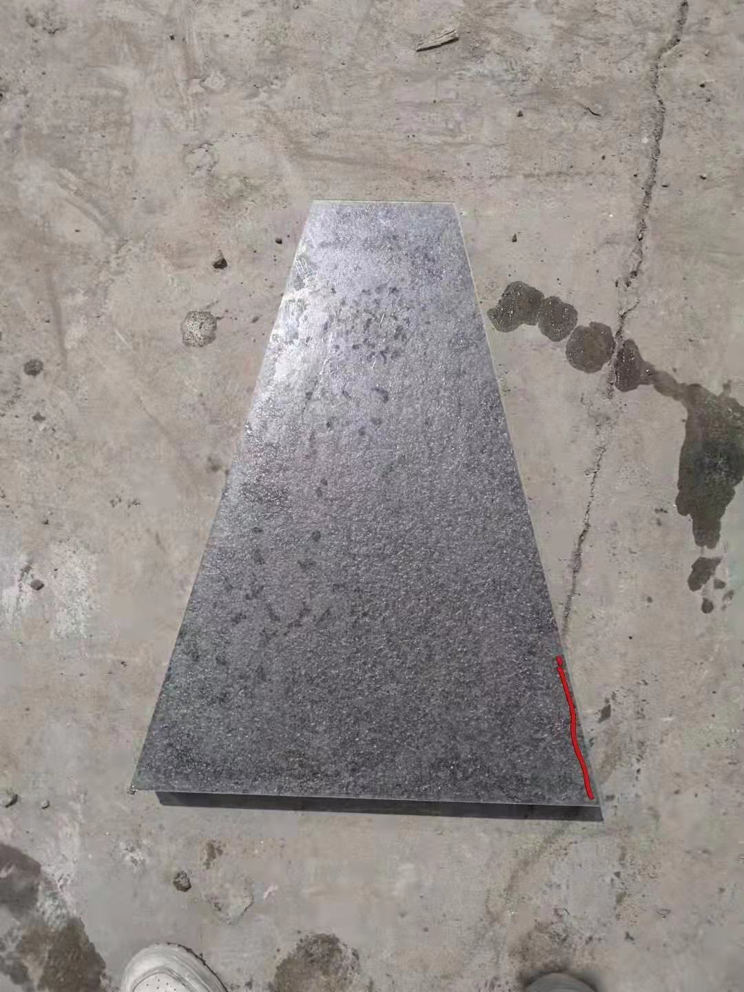 Chengde Green Granite Paver Granite — Matching pavers against the 1:1 acrylic dimension template at Sun Young Stone