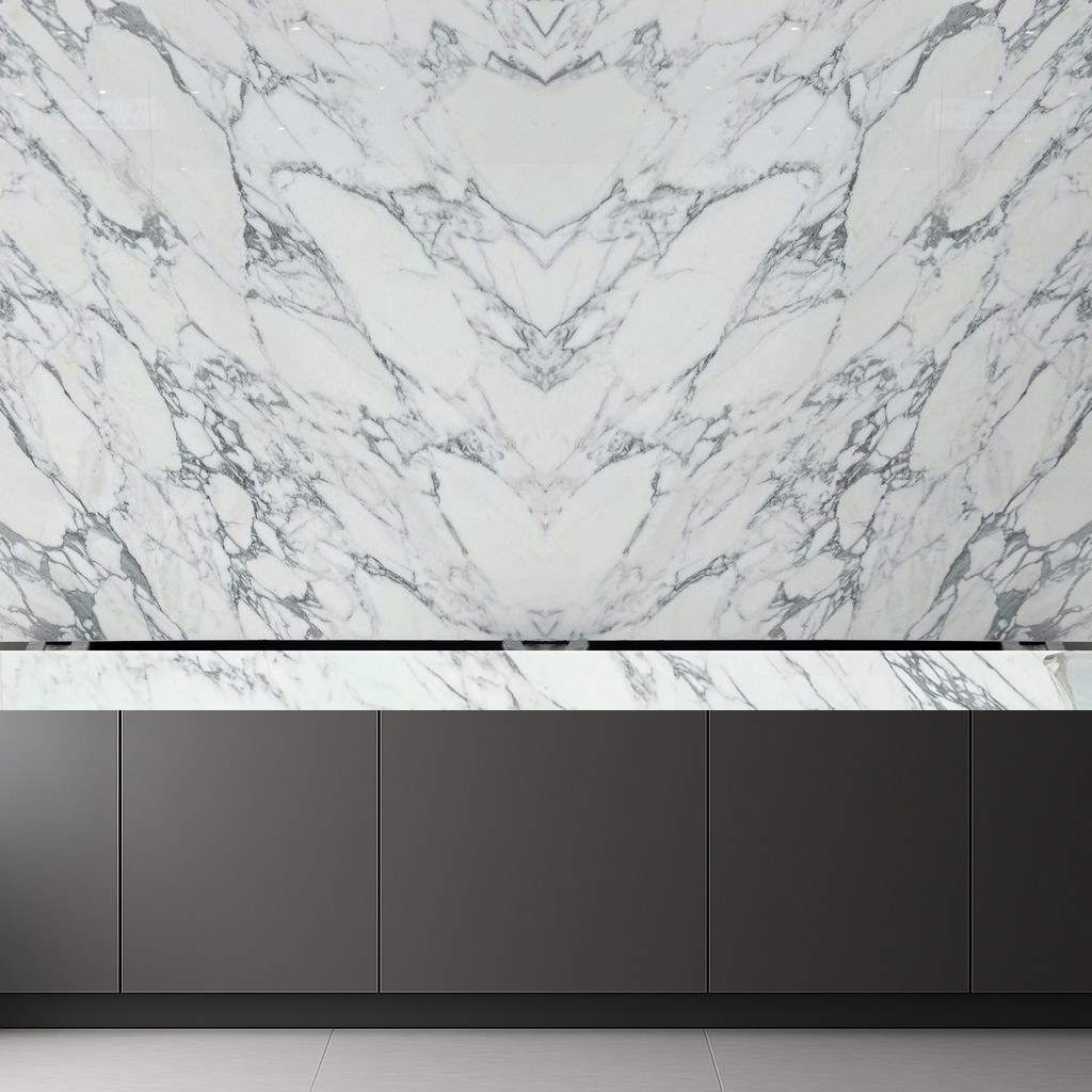 Statuario White Marble Marble — Statuario White kitchen backsplash and countertop