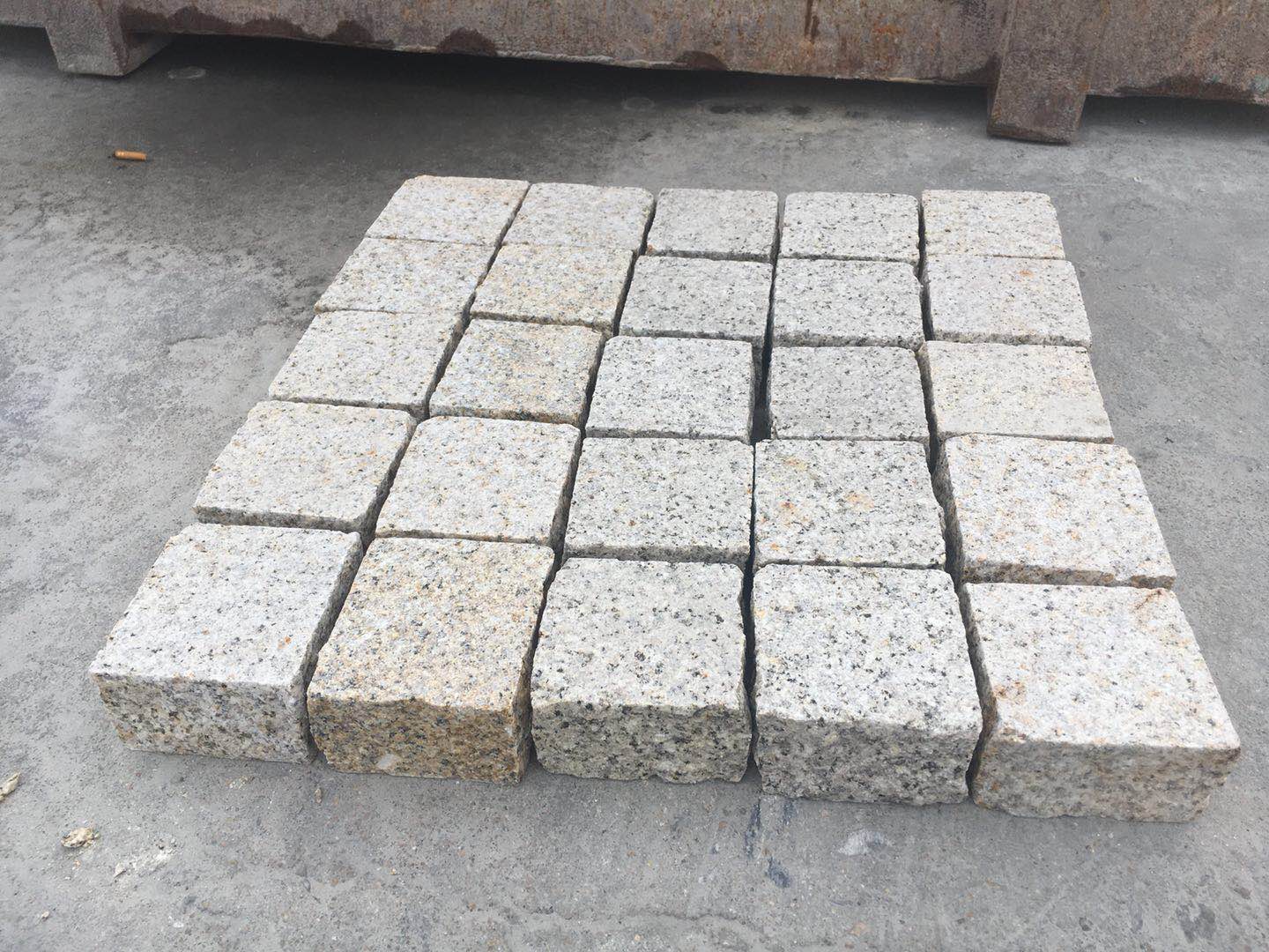 Natural Split Yellow Granite Cobble Stone full slab 2