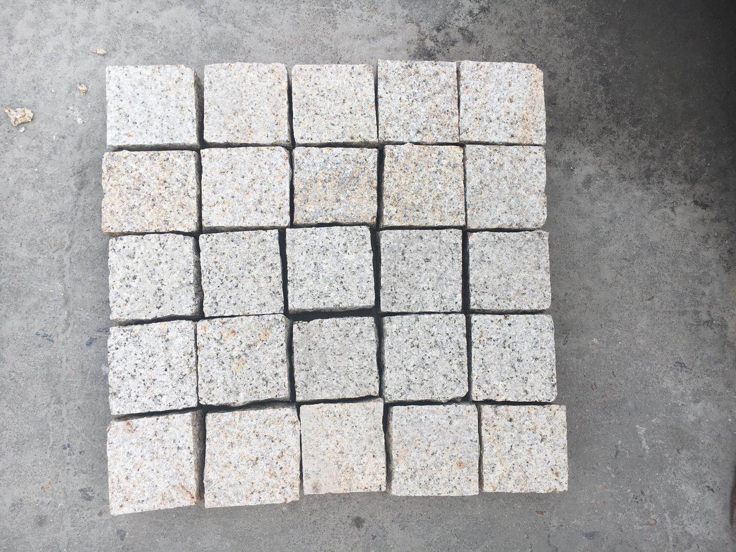 Natural Split Yellow Granite Cobble Stone full slab 3