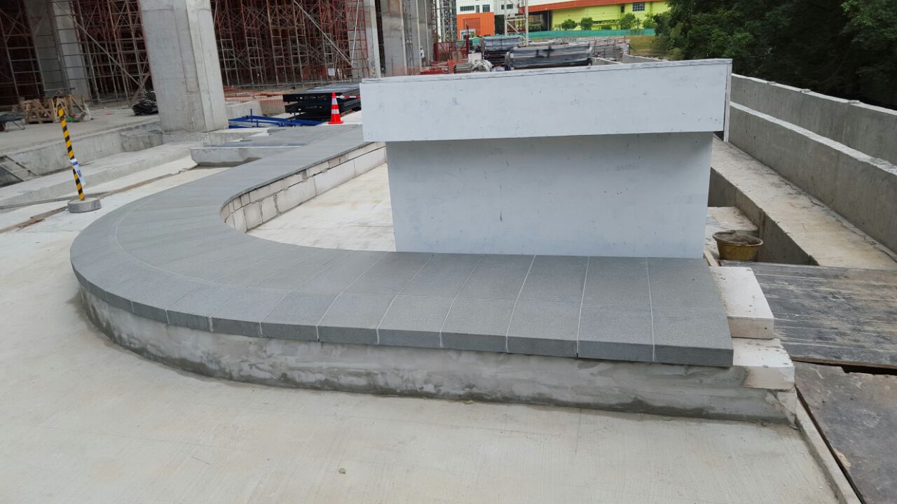 Mapletree Business City II, Singapore — Granite Pavers, Solid Granite Benches supplied and fabricated by Sun Young Stone (view 9)