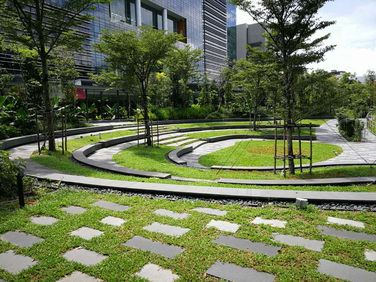 Mapletree Business City II, Singapore — Granite Pavers, Solid Granite Benches supplied and fabricated by Sun Young Stone (view 3)