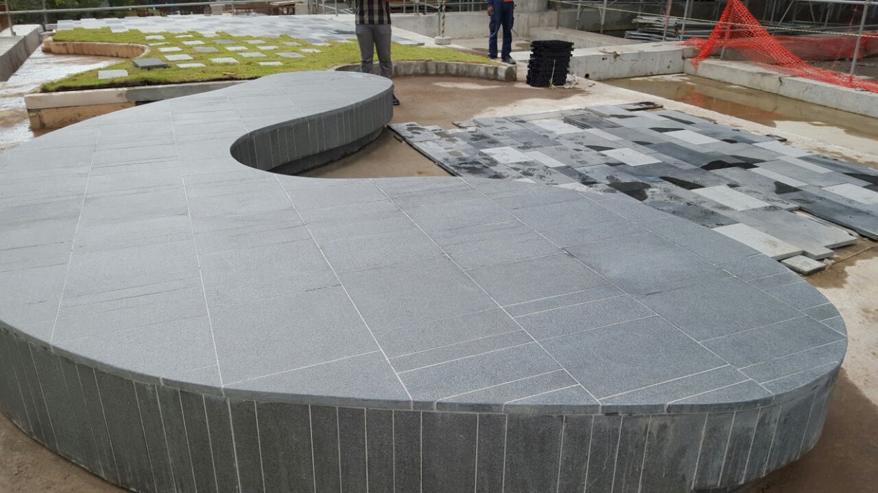 Mapletree Business City II, Singapore — Granite Pavers, Solid Granite Benches supplied and fabricated by Sun Young Stone (view 11)