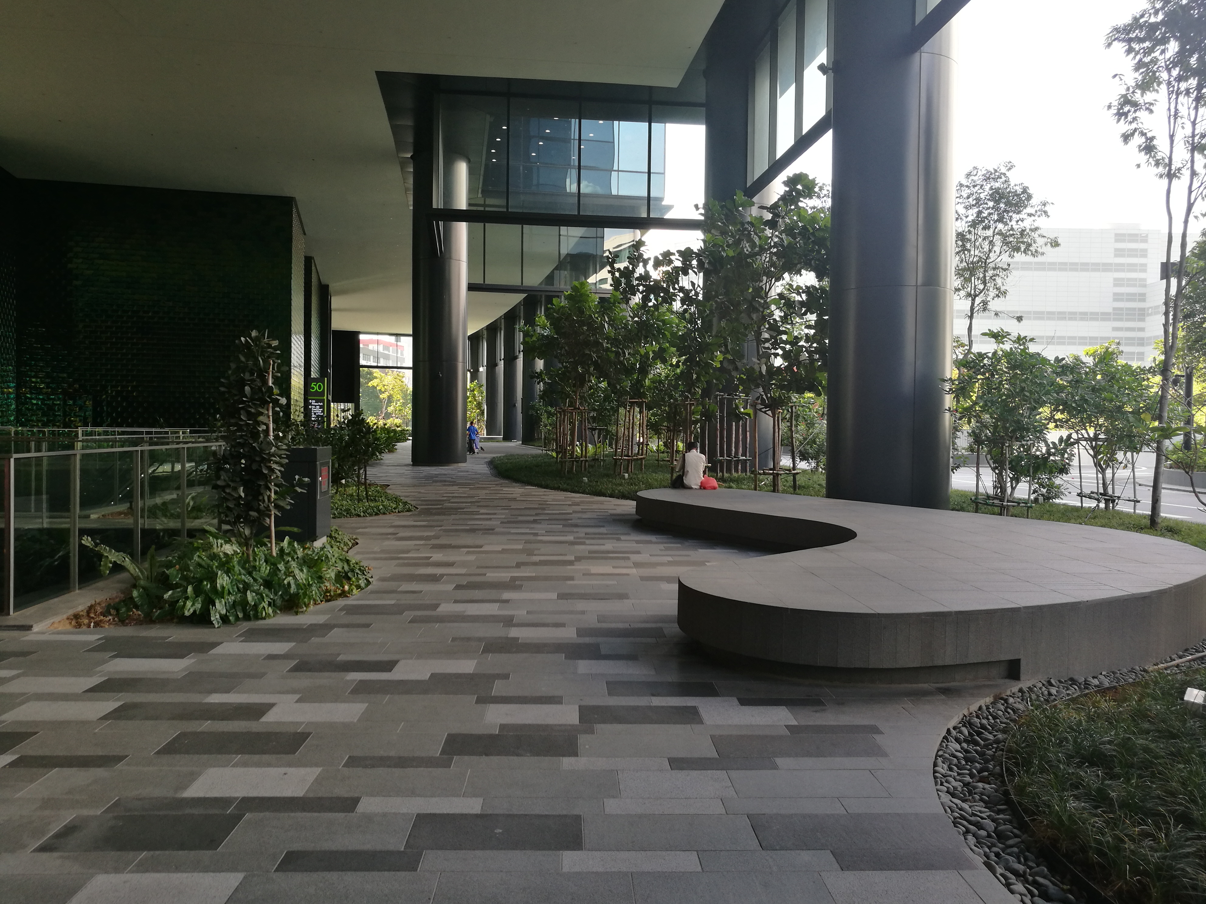 Mapletree Business City II, Singapore — Granite Pavers, Solid Granite Benches supplied and fabricated by Sun Young Stone (view 2)