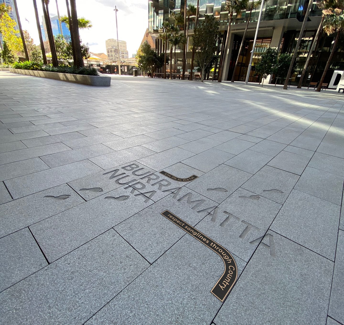 Parramatta Square, Parramatta, Sydney, Australia — Grey Granite supplied and fabricated by Sun Young Stone (view 2)