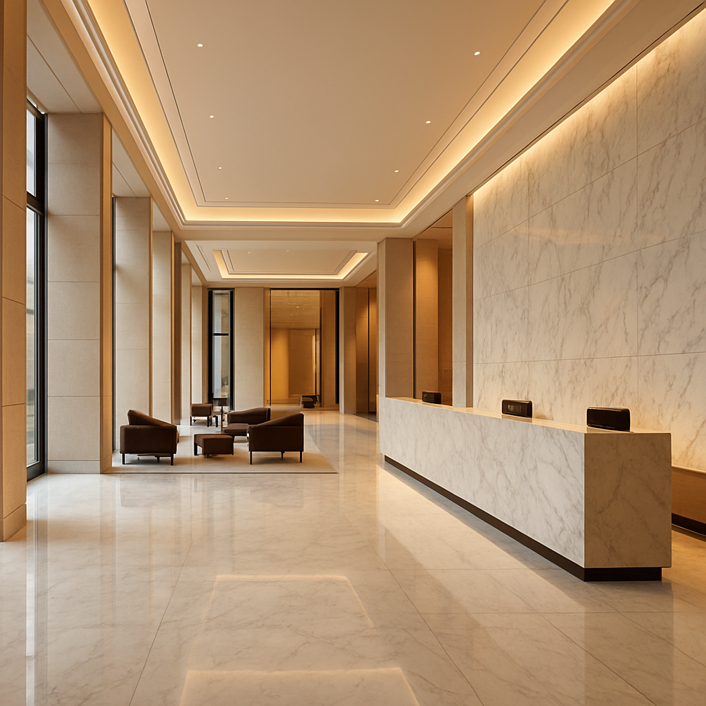 Hotel Lobbies & Hospitality — natural stone application